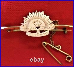 Ww1 Era Australian Army Gold Anzac Rising Sun Sweet Heart Badge Medalaif