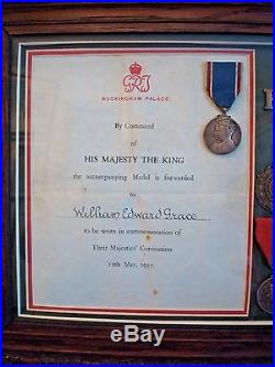 Ww1 Framed Medal & Paperwork Group To 75353 W E Grace R. E. Royal Engineers