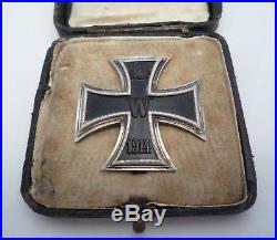 Ww1 Genuine German Iron Cross 1st Class 1914 Medal In Case