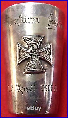 Ww1 German Army Memorial Cup, Death Card And Iron Cross 2nd Class Medal