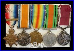 Ww1 Group 1914 Mons Star Trio, Long Service & Good Conduct Medal 5-d. Gds