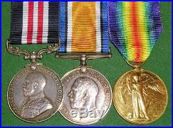 Ww1 Military Medal MM & Pair, 1/6th W. Rid. Regt, Pte Trollope From Swafham