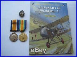 Ww1 Royal Flying Corps Medals, Pilot Eric Perry, 20 Squadron, 2 Kills, Wounded 1917