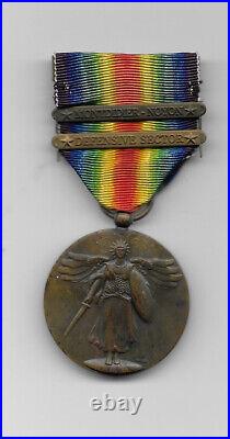 Ww1 Us Victory Medal With 2 Bars