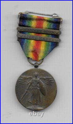 Ww1 Us Victory Medal With 2 Bars