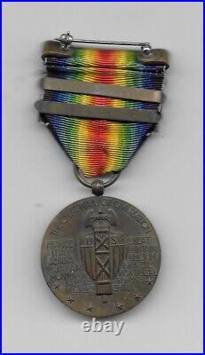 Ww1 Us Victory Medal With 2 Bars