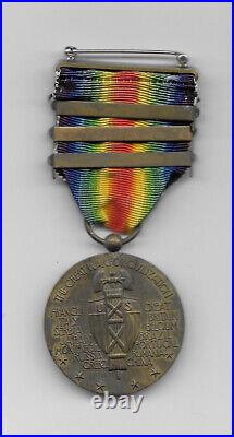 Ww1 Us Victory Medal With 3 Bars