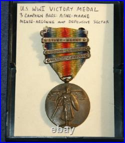 Ww1 Us Victory Medal With 3 Bars #2