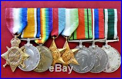 Ww1 & Ww2 British Army & Royal Navy Reserve Set Of 8 Medals & Research Paperwork