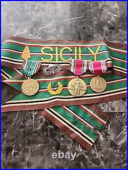 Ww2 -3-medals - Sterling Silver Jump Wings + Silcy Battle Flag