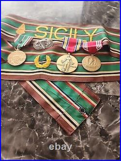 Ww2 -3-medals - Sterling Silver Jump Wings + Silcy Battle Flag