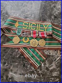 Ww2 -3-medals - Sterling Silver Jump Wings + Silcy Battle Flag