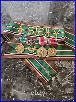 Ww2 -3-medals - Sterling Silver Jump Wings + Silcy Battle Flag