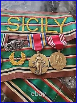 Ww2 -3-medals - Sterling Silver Jump Wings + Silcy Battle Flag