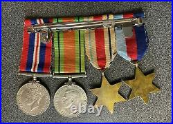 Ww2 Africa Medal Group X4 Mounted For Wear + Clasp & 2 Photos