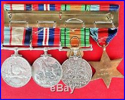 Ww2 Australian Army Medical Corps Group Of 4 Medals Nx30762 Garden & Rsl Badge