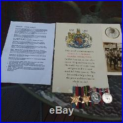 Ww2 Australian Burma Pow Died Medal Group Nx26070 & Memorial Scroll & Pictures