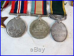 Ww2 Australian War Medals Group Of 5 With Miniatures & Badges, For Colonel