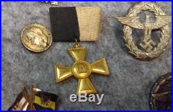 Ww2 Authentic World War II German Badges Huge Lot Of 35 Badges Medals Hat Badges