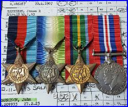 Ww2 British Merchant Navy Atlantic & Pacific Medal Group To John Harrison. M. N