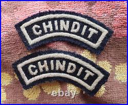 Ww2 British Pair Chindit Cloth Patches Rare Original