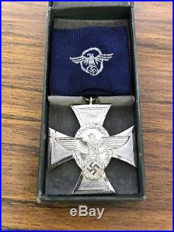 Ww2 German Police Medal 18 Year Service 100% Original In Box
