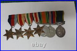 Ww2 Group Of Seven Full Size Original Medals Territorial 839576 Cpl F. E. Boyce