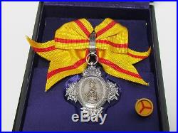 Ww2 Japanese Medal Order Of The Precious Crown 8th Class Silver Gold Wwii Japan