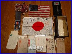 Ww2 Japanese medal signed flag american flag sign Japan war army navy meatball