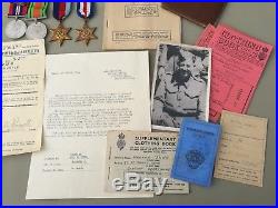 Ww2 MID Medals, Certificate & Paperwork Sgt Jubb From Glossop, Derbyshire