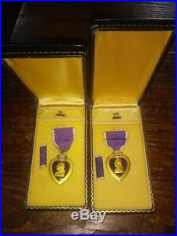Ww2 Purple Heart Medal With Lapel Pin And Casket Case