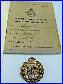 Ww2 Raf MID Medals, 1943 Certificate & Paperwork Group To Sgt J K Doughty