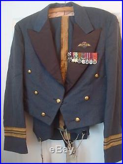 Ww2 Rcaf Spitfire Pilot 1955 Mess Uniform & Dfc Miniature Medal Group
