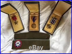 Ww2 U. S. Army Europe Medal Grouping With Boxes And Ribbons Must S@@ Rare Lot