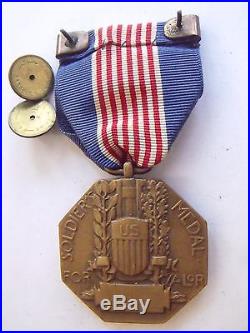 Ww2 Us Army Soldier's Medal Unknown Maker Early Type Unusual