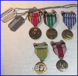 Ww2 WAC Womens Army Corps Medal Grouping Named With Documentation, Dog Tags WAAC