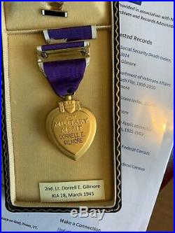 Ww2 Wwii Named Medal With Documentation, Purple Heart Citation