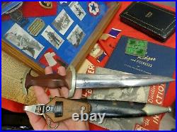 Ww2 Wwii Original German Sa Dagger + Veteran Medals, Books, Shadow Box, Etc