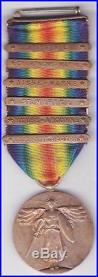 Ww 1 Us Mc, Us Army 2 Nd Inf DIV 6 Bar Victory Medal Outstanding Medal