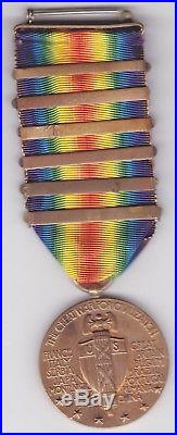Ww 1 Us Mc, Us Army 2 Nd Inf DIV 6 Bar Victory Medal Outstanding Medal