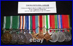 Ww 2 & Post War, South African Army Group Of 10 Court Mounted Medals + Research