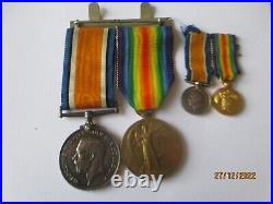 Wwi Medal Pair & Miniatures 34195 Pte. W. R. Orange Rifle Brigade