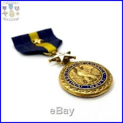 Wwi U. S. Navy Distinguished Service Medal Split Brooch 2nd Award Gold Star Ww1