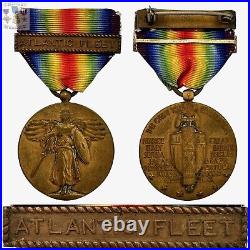 Wwi U. S. Navy Victory Medal Atlantic Fleet Clasp Fullford Bar Ww1 World War I