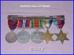 Wwii Group Five Medals With 1953 Coronation Unnamed & Mounted