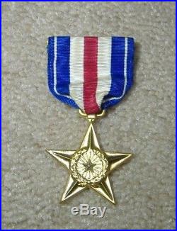 Wwii Slot Brooch Silver Star Medal Ww2