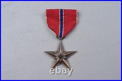 Wwii U. S. Bronze Star Medal In Black Leatherette Presentation Case Named
