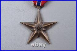 Wwii U. S. Bronze Star Medal In Black Leatherette Presentation Case Named