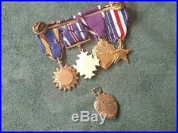 Wwii Ww2 Silver Star Medal Purple Heart Mini Ribbon Rack Bar Loose Ph With S Hm