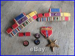 Wwii paratrooper airborne named bronze star medal grouping ribbon bars ww2